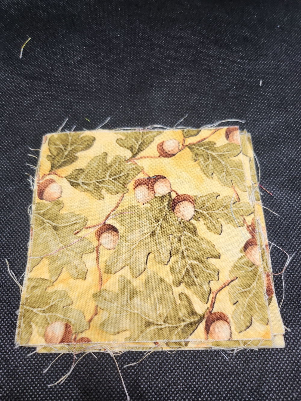Yellow Oak Leaf Fabric Squares -